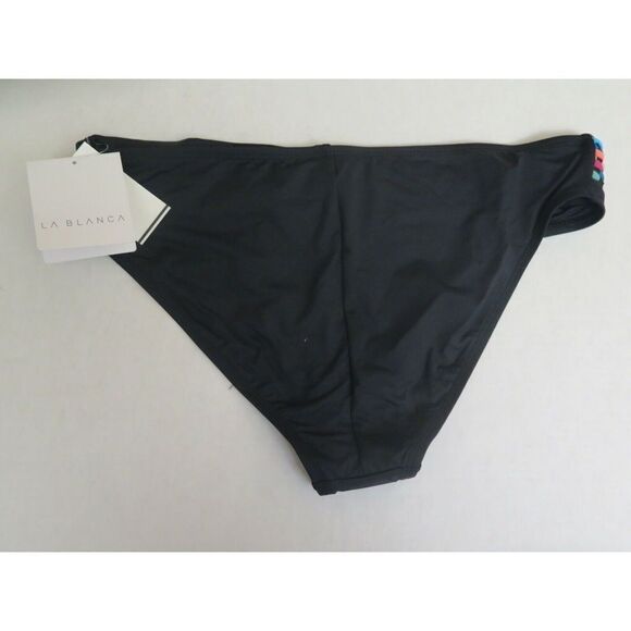 LA BLANCA Women's Size 16 Hipster Bikini Bottom Macramé Black NWT $54 - Picture 11 of 11